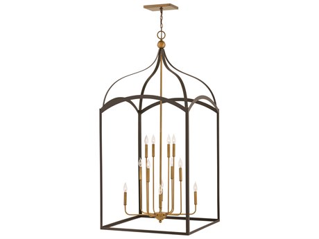 Hinkley Clarendon 1-Light Bronze Glass Candelabra Tiered Chandelier