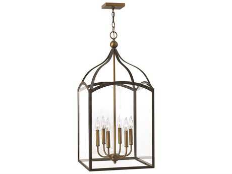 Hinkley Clarendon 6-Light Bronze Glass Candelabra Chandelier