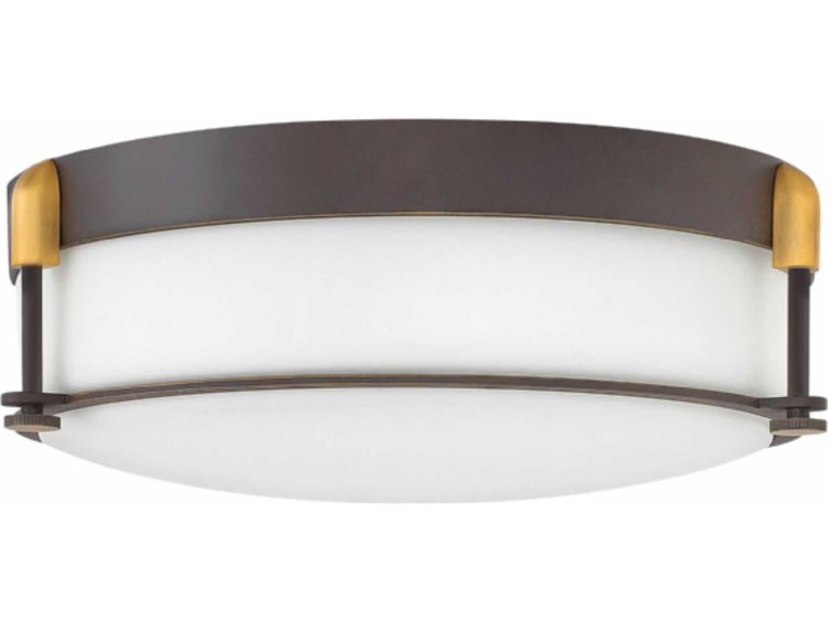Hinkley Colbin 3-Light Oil Rubbed Bronze Glass Drum Flush Mount