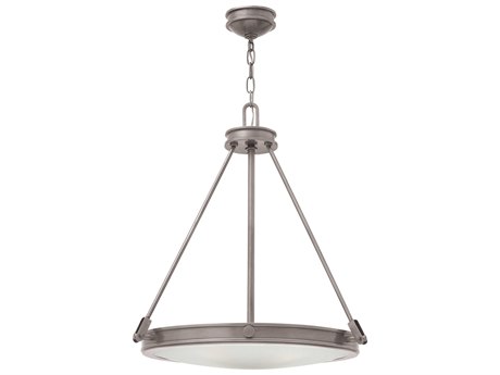 Hinkley Collier 4-Light Antique Nickel Glass Bowl Pendant