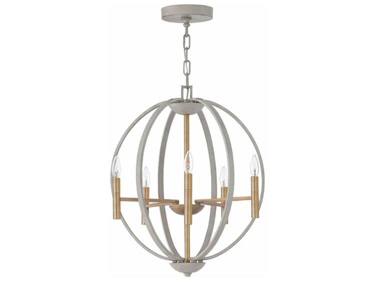 Hinkley Euclid 6-Light Cement Gray Candelabra Chandelier