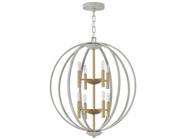 Hinkley Euclid 8-Light Cement Gray Candelabra Chandelier