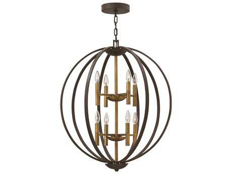 Hinkley Euclid 28" Wide 8-Light Spanish Bronze Candelabra Tiered Chandelier