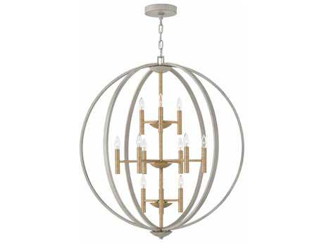 Hinkley Euclid 36" Wide 12-Light Cement Gray Candelabra Tiered Chandelier