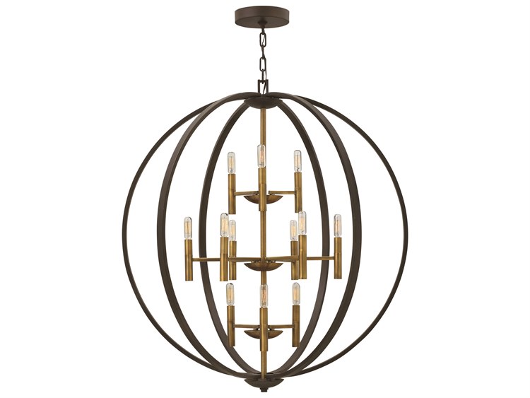 Hinkley Euclid 1-Light Spanish Bronze Candelabra Tiered Chandelier