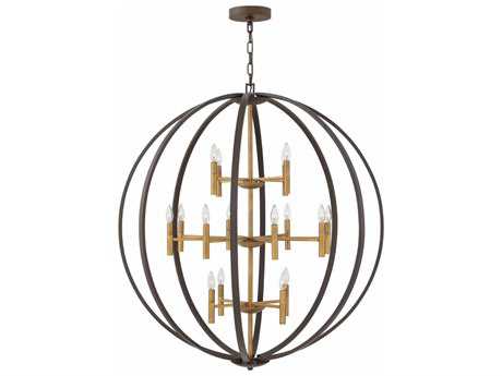Hinkley Euclid 16-Light Spanish Bronze Candelabra Tiered Chandelier