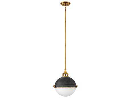 Hinkley Fletcher 2-Light Aged Zinc Brown Glass Globe Pendant