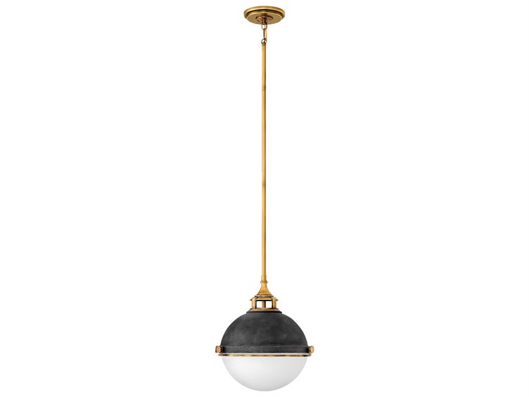 Hinkley Fletcher 2-Light Aged Zinc Brown Glass Globe Pendant