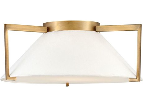Hinkley Brushed Bronze White Glass LED Empire Flush Mount