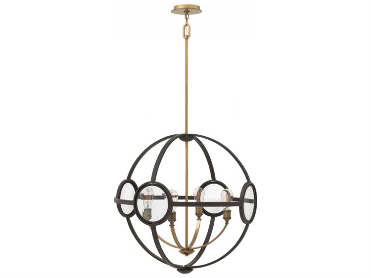 Hinkley Fulham 4-Light Buckeye Bronze Glass Candelabra Round Chandelier