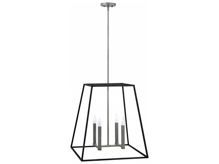 Hinkley Fulton 4-Light Aged Zinc Bronze Candelabra Chandelier