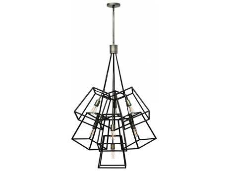 Hinkley Fulton Aged Zinc Black Geometric Pendant