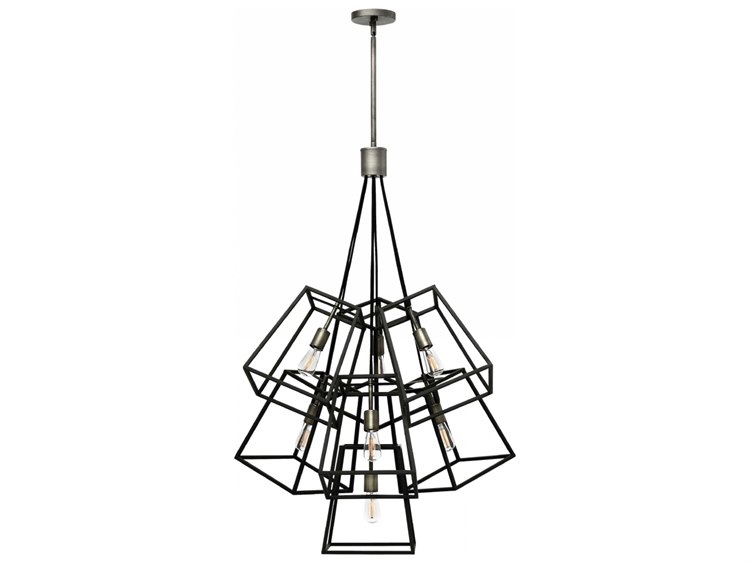 Hinkley Fulton Aged Zinc Black Geometric Pendant