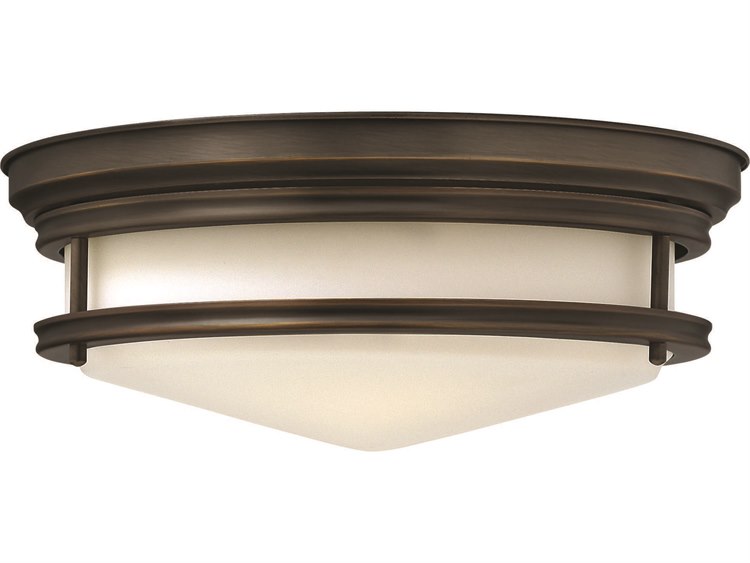 Hinkley Hadley 3-Light Oil Rubbed Bronze Glass Drum Flush Mount