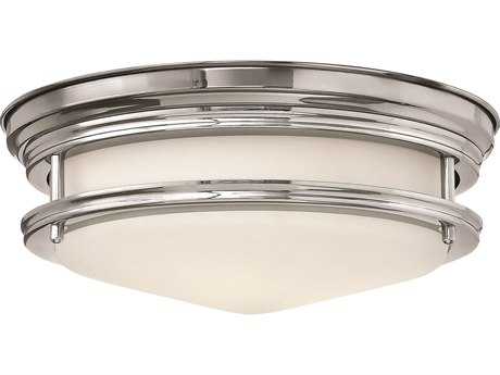 Hinkley Hadley 12" 2-Light Chrome Glass Drum Flush Mount