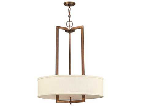 Hinkley Hampton 3-Light Brushed Bronze Drum Pendant