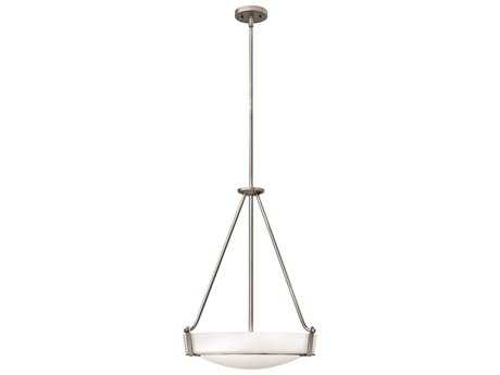 Hinkley Hathaway 4-Light Antique Nickel Glass Drum Pendant