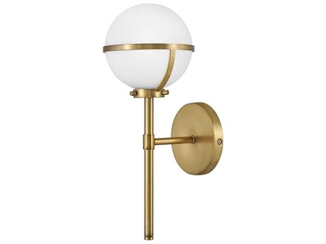 Hinkley Hollis 1-Light Heritage Brass Glass LED Wall Sconce