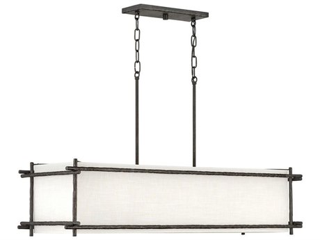 Hinkley Tress 6-Light Iron Ore Gray Geometric Island Pendant