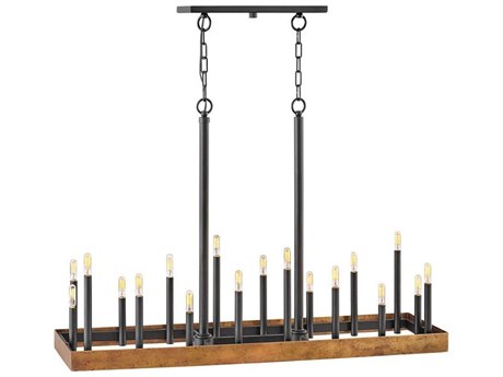 Hinkley Wells 18-Light8-Light Weathered Brass Black Island Pendant