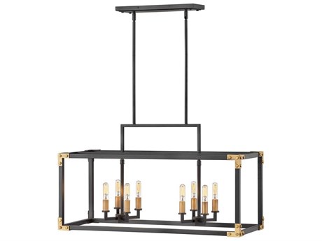 Hinkley 8-Light Satin Black Brass Island Pendant