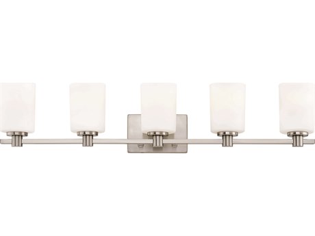 Hinkley Karlie 5-Light Brushed Nickel Glass Vanity Light