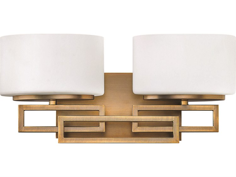 Hinkley Lanza 2-Light Brushed Bronze Glass Vanity Light