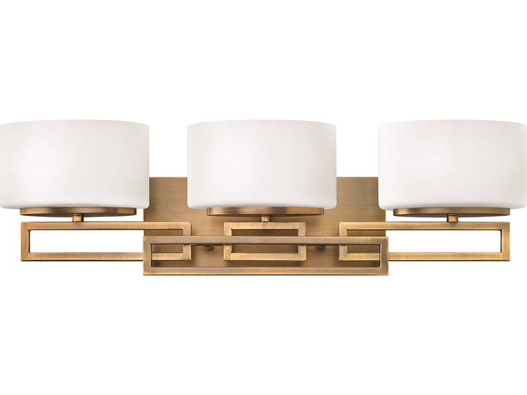 Hinkley Lanza 3-Light Brushed Bronze Glass Vanity Light