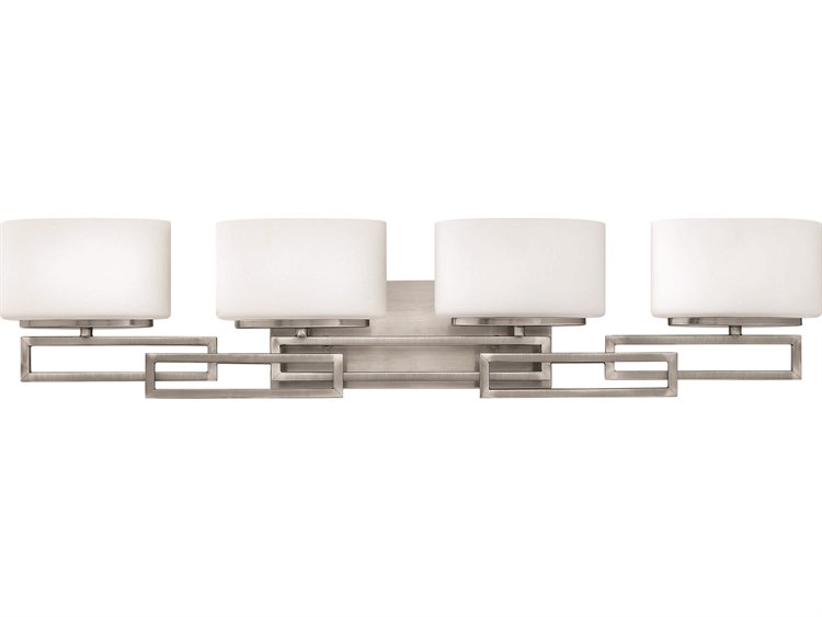 Hinkley Lanza 4-Light Antique Nickel Glass Vanity Light