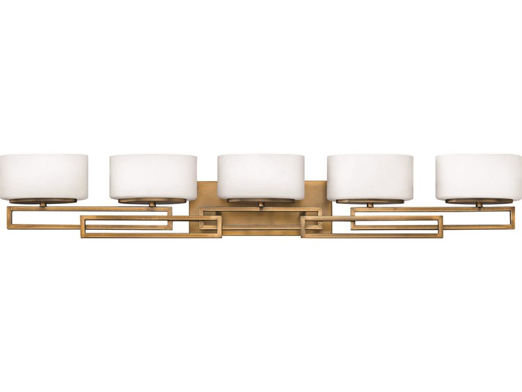 Hinkley Lanza 5-Light Brushed Bronze Glass Vanity Light