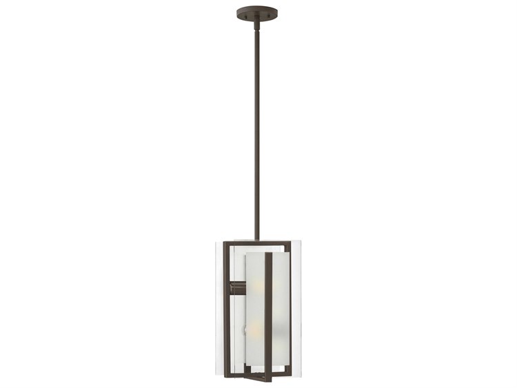 Hinkley Latitude 2-Light Oil Rubbed Bronze Glass Geometric Mini Pendant