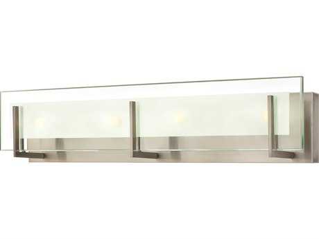 Hinkley Latitude 4-Light Brushed Nickel Glass Vanity Light
