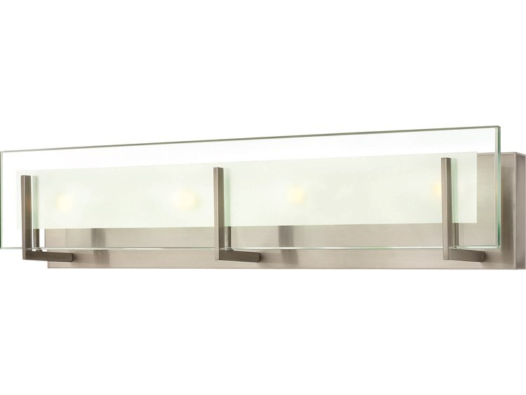 Hinkley Latitude 4-Light Brushed Nickel Glass Vanity Light