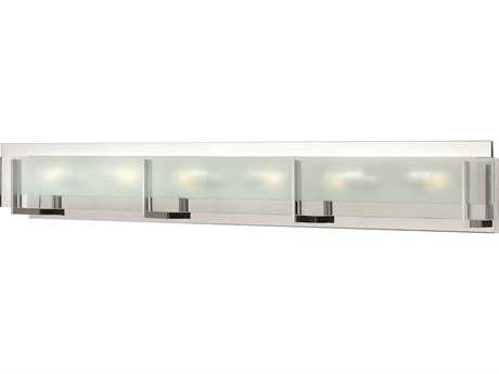 Hinkley Latitude 37" Wide 6-Light Chrome Glass Vanity Light
