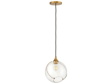 Hinkley Lisa Mcdennon 1-Light Heritage Brass Clear Glass Globe Mini Pendant
