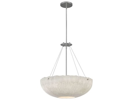 Hinkley Lisa Mcdennon 4-Light Shell White Nickel Glass Bowl Pendant
