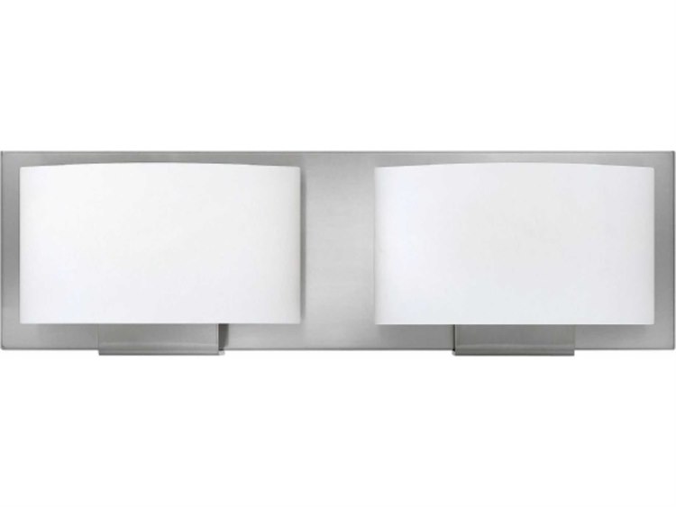 Hinkley Mila 2-Light Brushed Nickel Glass LED Vanity Light