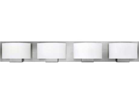 Hinkley Mila 4-Light Brushed Nickel Glass LED Vanity Light