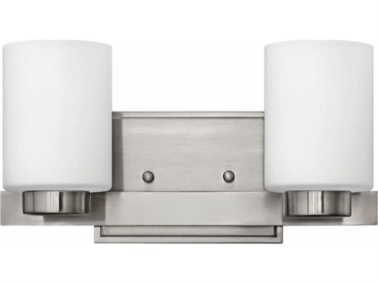 Hinkley Miley 2-Light Brushed Nickel Glass LED Vanity Light