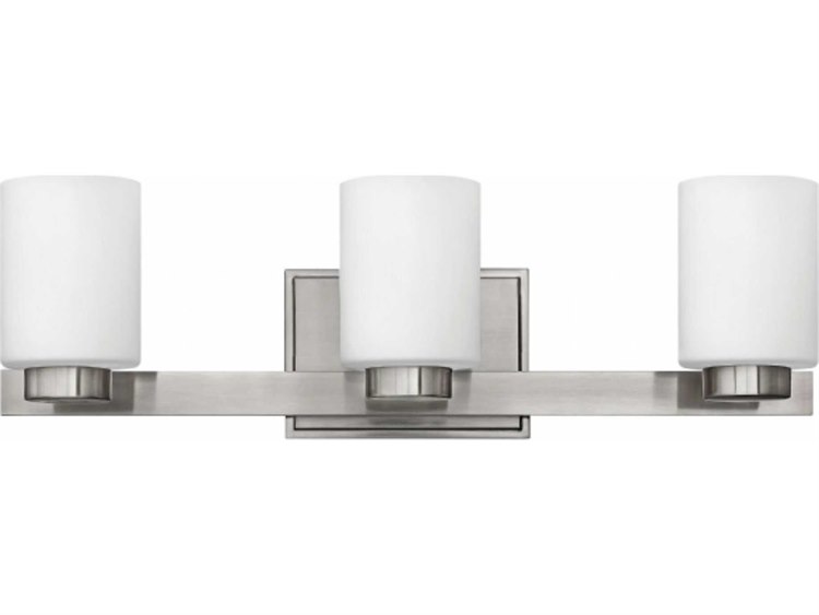 Hinkley Miley 3-Light Brushed Nickel Glass LED Vanity Light