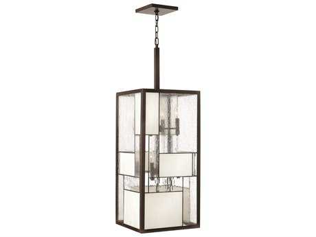 Hinkley Mondrian 1-Light Buckeye Bronze Glass Geometric Pendant