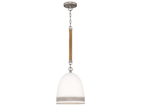 Hinkley Nash 1-Light Antique Nickel With Grey Stripe Bell Mini Pendant