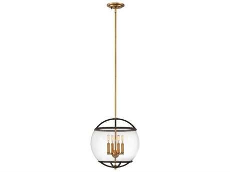 Hinkley 4-Light Black Glass Globe Pendant
