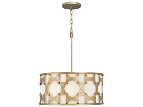 Hinkley Carter 5-Light Burnished Gold Off White Drum Pendant
