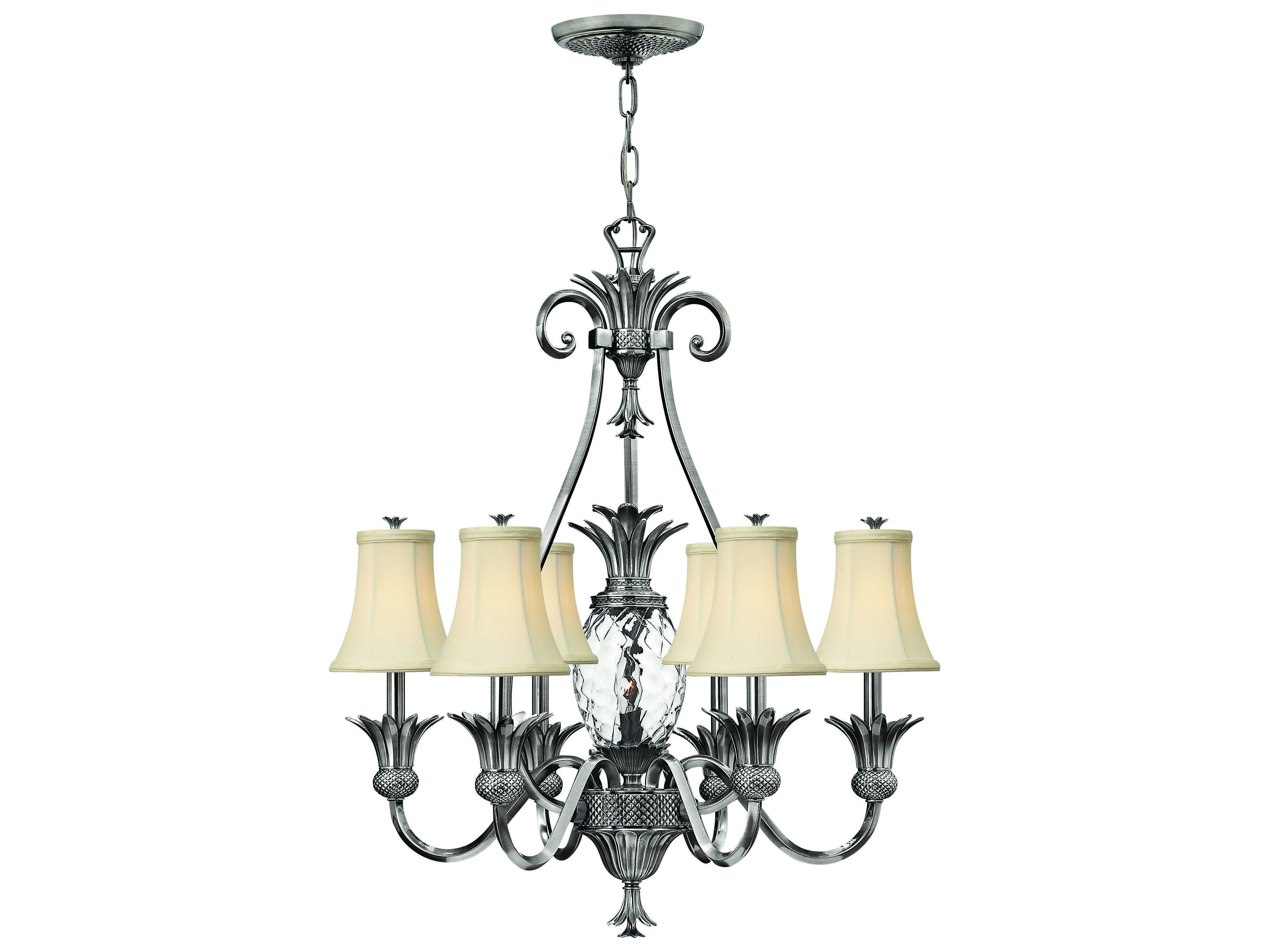 Hinkley Lighting Plantation Polished Antique Nickel 28'' Wide Medium