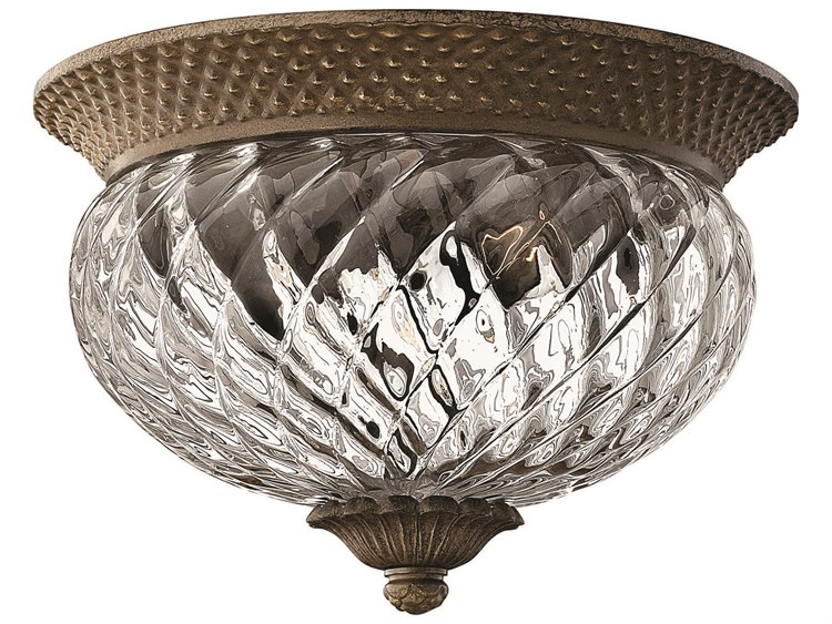 Hinkley Plantation 2-Light Pearl Bronze Glass Dome Flush Mount