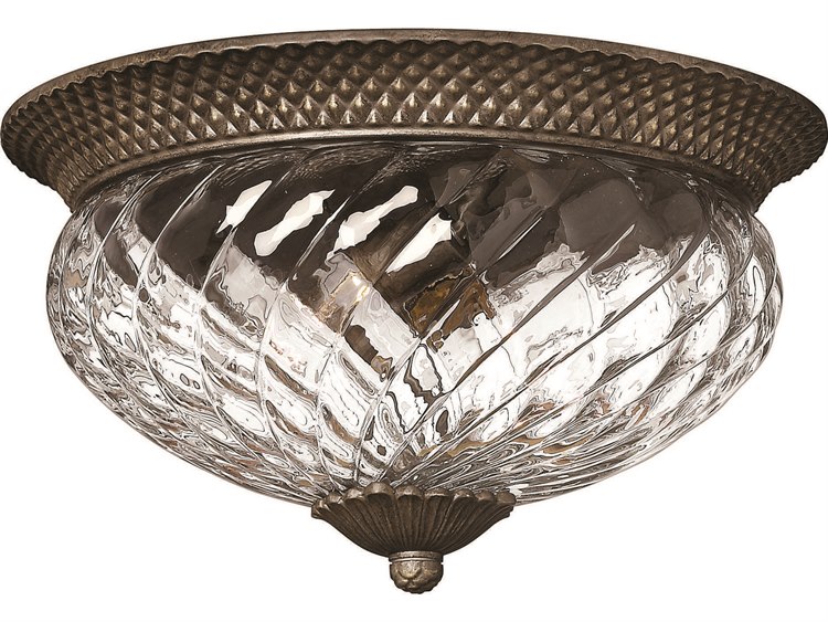 Hinkley Plantation 3-Light Pearl Bronze Glass Dome Flush Mount