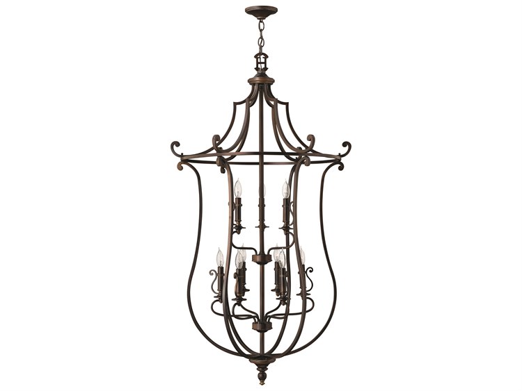 Hinkley Plymouth 9-Light Olde Bronze Candelabra Tiered Chandelier