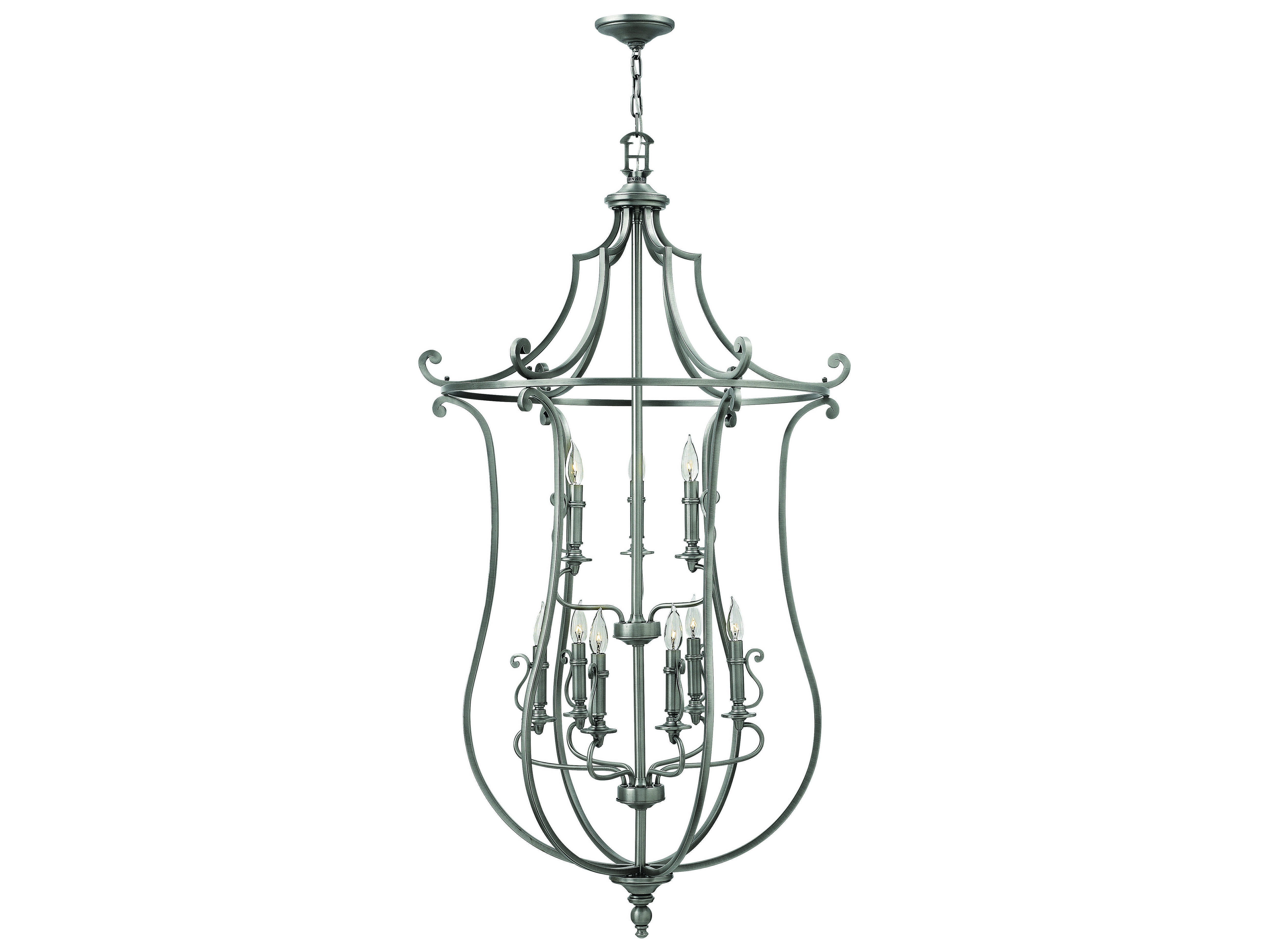 Hinkley Lighting Plymouth Polished Antique Nickel Nine Light 30 Hinkley Lighting Plymouth Polished