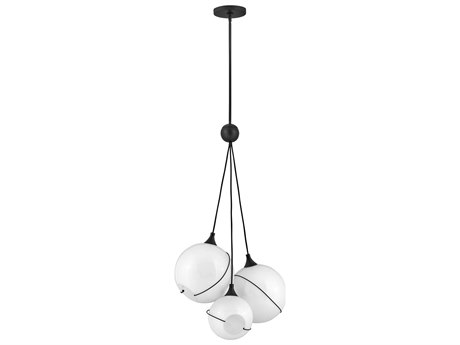 Hinkley Skye 3-Light Black With Cased Opal Glass Globe Pendant